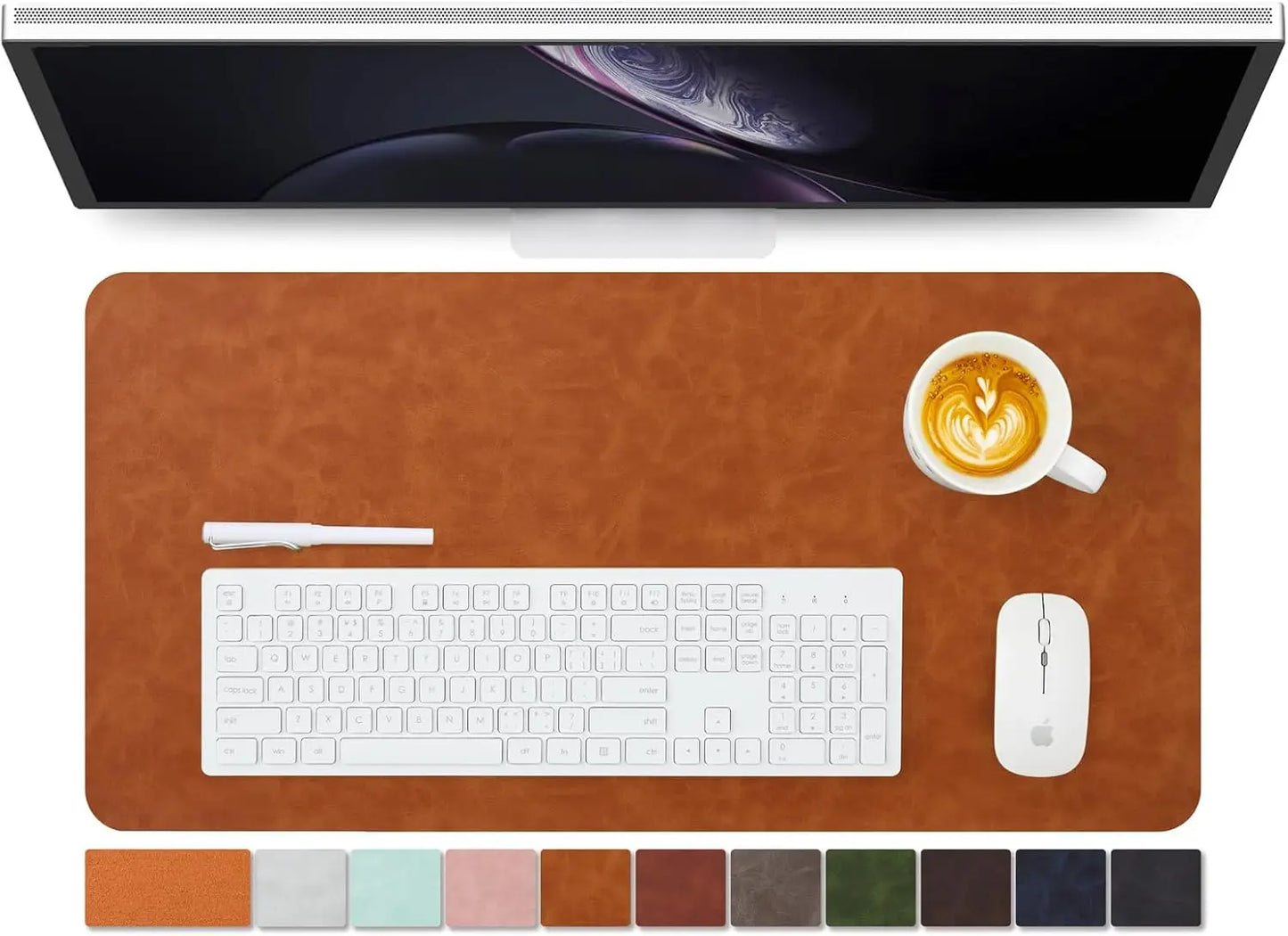 ヴィンテージ調 PUレザーデスクマット