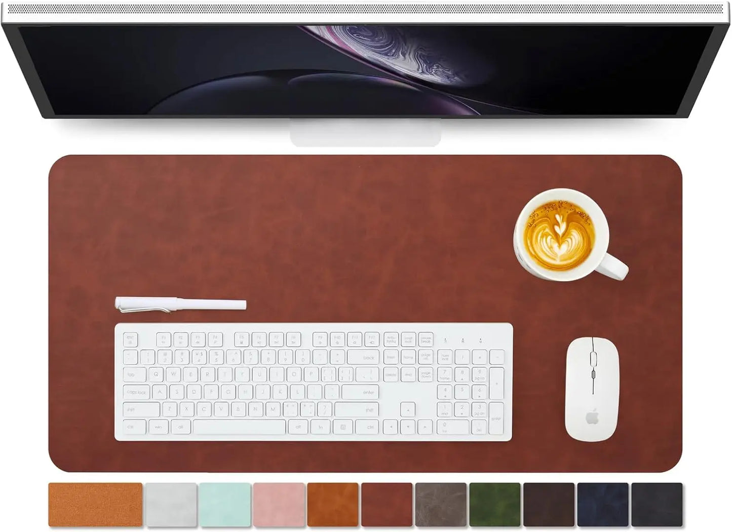 ヴィンテージ調 PUレザーデスクマット