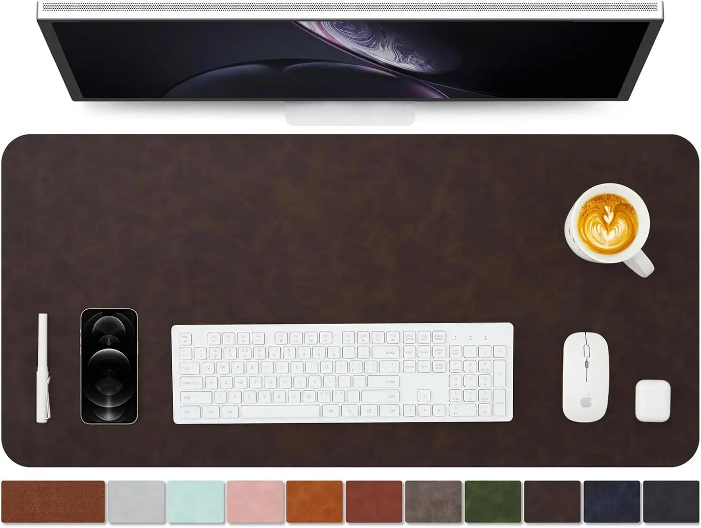 ヴィンテージ調 PUレザーデスクマット